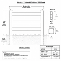 Clôture extérieure en PVC à triple rail facile à monter, non revêtue, pour animaux, jardin, ranch, pâturage, anti-rongeurs, résistante aux UV, Australie