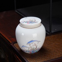 Boîte à thé de luxe en porcelaine de jade miniature, récipient à thé scellé pour la maison