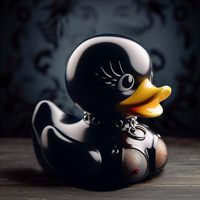 Canard en caoutchouc unique, canard gothique, canard satanique personnalisé, canard gothique cyberpunk, résine punk, danseur gothique, cadeaux, décoration de la maison