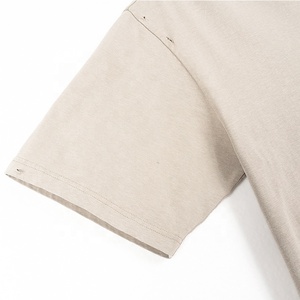 T-shirt Hots de haute qualité lavé à l'acide en détresse T-shirt personnalisé poids lourd Boxy recadrée Vintage Wash - Product Image 5