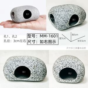 Grotte de roche pour animaux aquatiques pour élever, jouer et se reposer, ornements d'aquarium en céramique sûrs et Non toxiques - Product Image 5