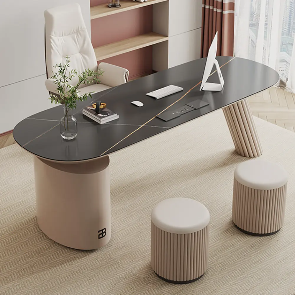 Unique Creative Design Office Desk Modern Light Luxury Marble Top Computer Desk Nordic Writing Desk