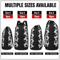 Sac à ballons en maille Aiju durable, écologique et léger, design football, grande capacité, avec cordon de serrage, pour le rangement des ballons de football