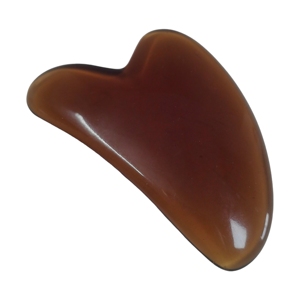 Glossy Tea-Color Resin Gua Sha Board, Heart Design Skin Care Scraper for Relaxation - Product Image 6