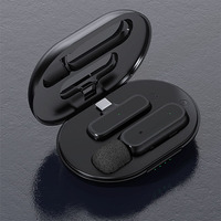 Mikrofon Klip Nirkabel K60 Plug and Play Portabel untuk Ponsel 2.4G Tipe-C untuk Siaran Langsung Video Pendek