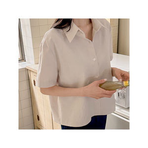 Camisa corta Coreana de alta calidad, suplemento de aspecto de invitado, la mejor opción, ajuste holgado [UTMOST], camisa corta simple de Maison - Product Image 3