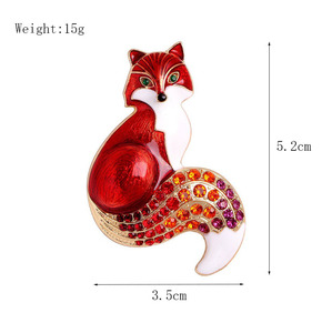 Broche Vintage Infantil de Raposa em Liga de Zinco Banhado a Ouro com Micro Inlay de Strass/Cristal, Joia Unissex para Presente - Product Image 2