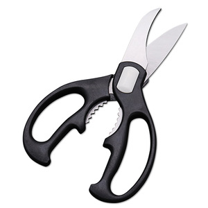 <b>Kitchen</b> <b>Scissor</b> Stainless Steel Black Elbow Shape Household Multi Functional For Cutting Meat Fish Bone - Product Image 1