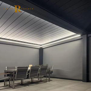 Pergola d'extérieur 12x16 <span class=keywords><strong>6x3</strong></span> 4x6 en aluminium rétractable pergola <span class=keywords><strong>de</strong></span> <span class=keywords><strong>jardin</strong></span> extérieur arrière-cour soleil vent pluie protéger pergola Led motorisée - Product Image 1