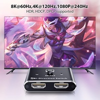 Commutateur HDMI bidirectionnel SYONG 2.1 8K, 2 entrées 1 sortie, prend en charge 4K 120Hz, 8K 60Hz, Dolby, commutateur HDMI 2.1 bidirectionnel 8K
