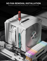 upHere CPU Cooler 8 Heatpipes No-Light Dual Tower Air Cooler 120mm PWM Fan for Intel LGA 1851 1700 2011 AMD AM5 AM4 AM3+