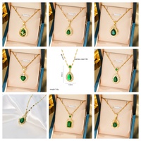 Kalung Liontin Zirkon Baja Anti Karat Berlapis Emas 18K Berkualitas Tinggi Model Bunga Trendy Showfay Unisex