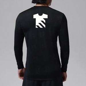 T-shirts basiques en gros, imprimés, couleur unie, logo personnalisé, col rond, manches longues, coton épais pour hommes - Product Image 4