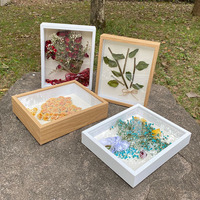 Cadre photo en bois artisanal moderne et écologique, durable, avec design creux de 5 cm pour la conservation des fleurs séchées
