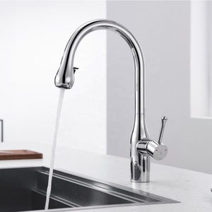 Sanitary Ware Single Hole Hot and Cold Water Pull Down Sprayer Kitchen Mixer Tap Brass Flexible Pull Out Kitchen AT9318-GDX Pull - Product Image 4