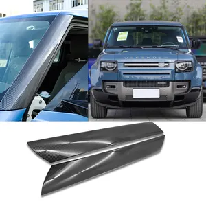 Carbon Fiber Car Window A-Pillars Molding Trim Car Styling Stickers For Land Rover Defender 90 110 2020-2022