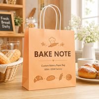 Bolsa de Papel para Panadería con Asa de Cuerda, Impresión a Color, Laminación Ecológica, Logotipo Personalizado OEM Directo de Fábrica