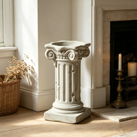 Socle Colonne Romaine Ionique en Résine, Piliers Antiques à Texture Craquelée, Support de Statue Vintage Européen, Présentoir pour Plantes, Plinthe pour Maison et Jardin