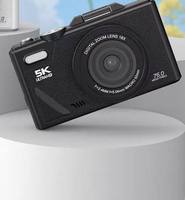 Kamera Vlogging Profesional Ultra HD 5K 75MP dengan Pelacakan Wajah AI Layar Flip 180° Zoom 18X WiFi untuk Perjalanan