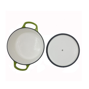 <span class=keywords><strong>Cocotte</strong></span> <span class=keywords><strong>en</strong></span> <span class=keywords><strong>fonte</strong></span> émaillée brillante verte, antiadhésive, compatible lave-vaisselle et four, pour restaurants - Product Image 3