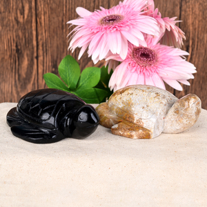 Vente en gros de sculptures d'animaux en cristal de guérison naturelle, tortues en pierres brutes pour la décoration intérieure - Product Image 2