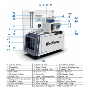Apparato per lo studio dell'idrostatica e delle proprietà dei fluidi, legge di Pascal, banco per lo studio della galleggiabilità - Product Image 3