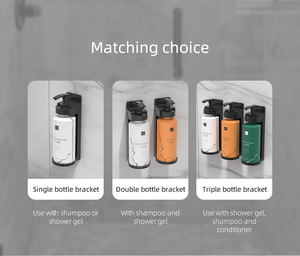 Aolq khách sạn phòng tắm Wall Mount dầu gội chất lỏng bọt tay tay xà phòng Dispenser chai chủ Bracket với khóa từ - Product Image 3