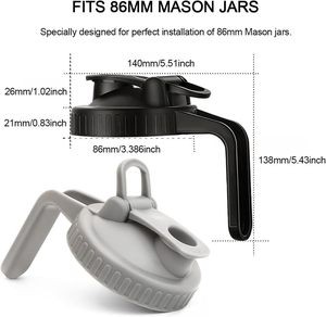 Wholesale Reusable PP Plastic <b>Jar</b> <b>Lids</b> Airtight Screw-On Pour Spout Caps for Wide Mouth <b>Jars</b> - Product Image 4