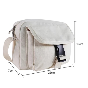 Sac messager carré en toile de couleur unie, sac à main de loisirs en toile pour filles, sac de shopping - Product Image 2