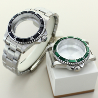 Boîtier de montre de plongée personnalisé en acier inoxydable 38 mm avec verre saphir et lunette en aluminium pour mouvement Seiko NH34 NH35 NH36 NH38 - Pièce de montre