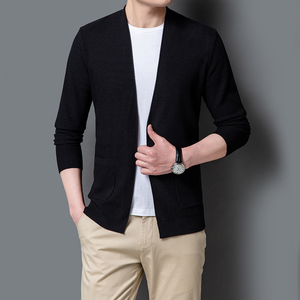Derong Manufacturer ODM/OEM Knit Man <strong>Cardigan</strong> Sweater with Pocket Casual Pure Color <strong>Men's</strong> Sweater <strong>Cardigan</strong> for <strong>Men</strong> - Product Image 4