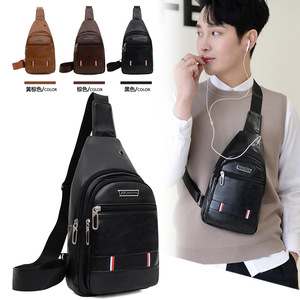 Großhandel Modische Herren-Reisetasche Einzel-Schultertasche Wasserdichte Crossbody-Tasche PU-Brusttasche für Männer - Product Image 1