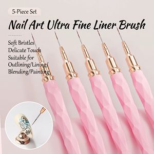 Ensemble de pinceaux professionnels pour le nail art, avec logo personnalisé, poils en nylon, pour dessiner des motifs, pour salon de manucure - Product Image 2
