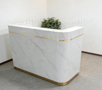 Bureau d'accueil simple en bois pour immeubles de bureaux, salons de coiffure, cliniques dentaires