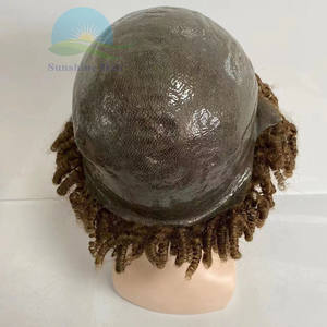 אביב טוויסט שיער פאה סיטונאי אירופאי #7 חום תלתל 15mm האפרו קינקי תלתל מלא דק עור pu הזרקה פאה לגבר ונשים - Product Image 5