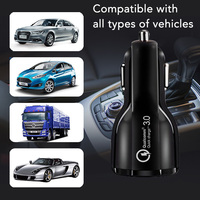 Pengisi Daya Mobil USB Ganda QC3.0 Profesional 30W Fitur Pengisian Cepat Universal untuk Ponsel