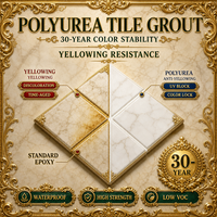 Mortier polyaspartique polyuréa pour carrelages, sols en céramique, murs, cuisines, salles de bain et applications commerciales
