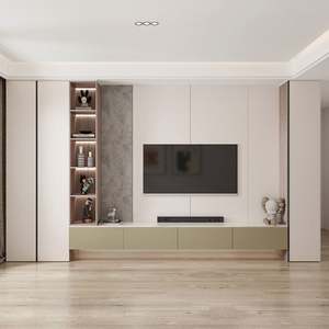 Meuble mural TV suspendu, design moderne avec fixation flottante pour la gestion des médias dans les salons compacts - Product Image 5