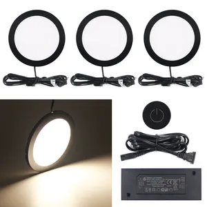 Lâmpada led ultrafina de armário, luz para armário de cozinha, iluminação para móveis, 3w, design superfície, montada em dc12v 24v, moderna, 80