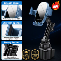Support de téléphone pour voiture, commande en gros, col long réglable 360° °   Support universel rotatif et stable, logo personnalisé pour tous les smartphones