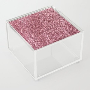 YAGELI Custom Clear Acrylic Glitter Storage <b>Box</b> with Custom Logo Silk-Screen Printed Custom Size for Home & Office Use - Product Image 3