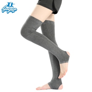 Nouvelles chaussettes respirantes en coton tissé au-dessus du genou, sans pieds, pour <span class=keywords><strong>femme</strong></span>, longues jambières pour la danse, le yoga et le ballet - Product Image 3