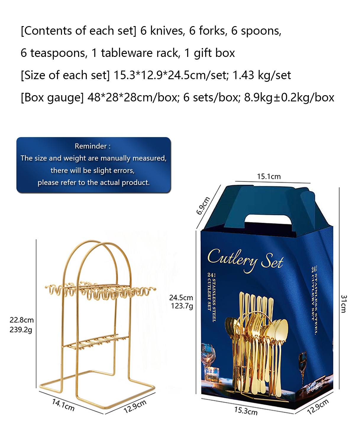 24 pcs Cutlerty Gold