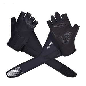 Gants de fitness Boton à demi-doigts noirs pour la salle de sport, protection des paumes, unisexe adulte - Product Image 1