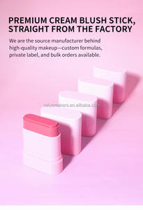 Palo de colorete en crema de alto pigmento con logotipo personalizado, acabado suave y sedoso de larga duración, maquillaje de mejillas a prueba de agua, tinte de rubor rosa para la cara - Product Image 4