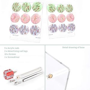 VONVIK Lot de 2 présentoirs à donuts pliables en acrylique transparent avec emballage en carton pour mariages, anniversaires, fêtes de Noël, magasins - Product Image 4