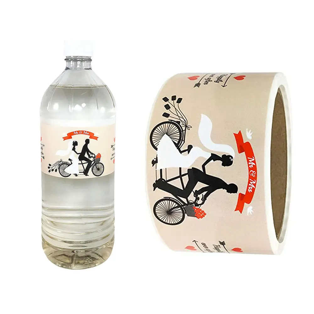 Дешевая оптовая цена водонепроницаемая этикетка наклейка рулонная бумага дизайн логотипа производитель для украшения бутылки с водой
