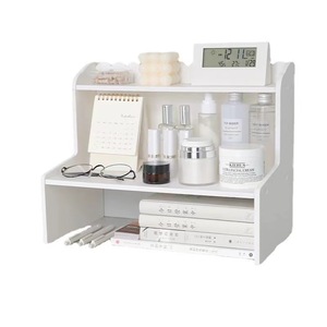 Double Layer Desktop <b>Shelf</b> 2 Tier Modern Office Organizer For Cosmetics And Stationery Storage Rectangle <b>Standing</b> Type PP - Product Image 4
