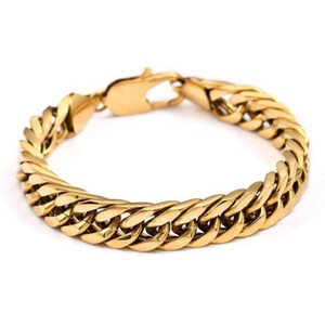 Cadena de Oro para Hombre de Acero Inoxidable, Estilo Cubano, Redonda, Tipo Brazalete - Product Image 1