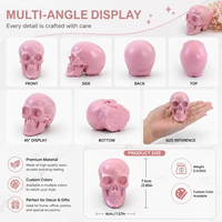 Mini-ornements de crânes d'Halloween, crânes humains décoratifs effrayants en plastique pour accessoires de maison hantée, décoration gothique pour la maison, structure